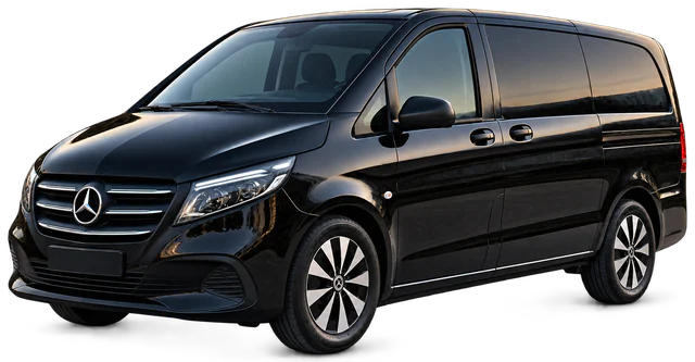 Mercedes Vito nero, vista di tre quarti davanti