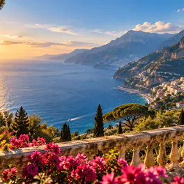 La costiera vista da una terrazza di Ravello